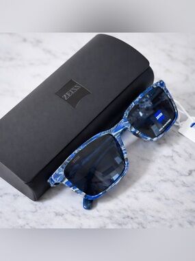 New Authentic ZEISS ZS23716S Blue Pattern Sunglasses 55-17-145 UV Protection
